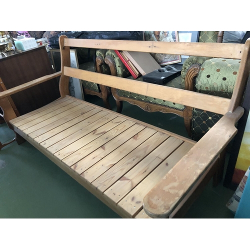 566 - Village Style Wooden 3-Seat Sofa with Cushions