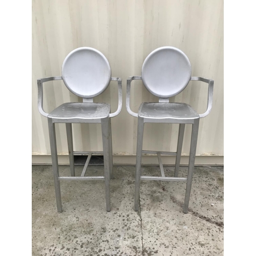 572 - x2 Aluminium Lightweight Bar Stools
