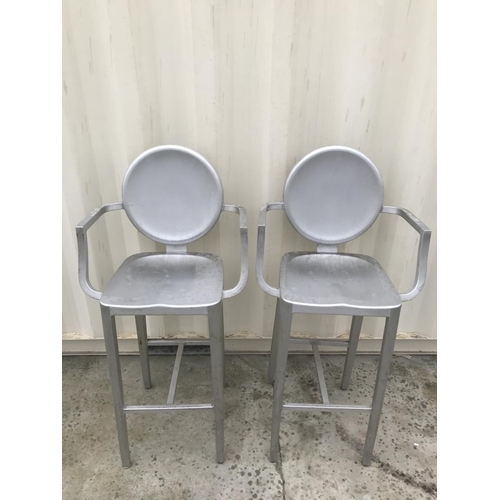 572 - x2 Aluminium Lightweight Bar Stools