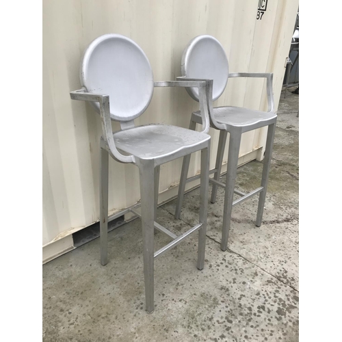 572 - x2 Aluminium Lightweight Bar Stools