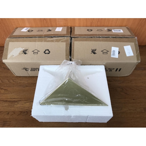 585 - x2 Gold Triangle Wall Lights, Warm White LED 3W (Unused, Boxed)