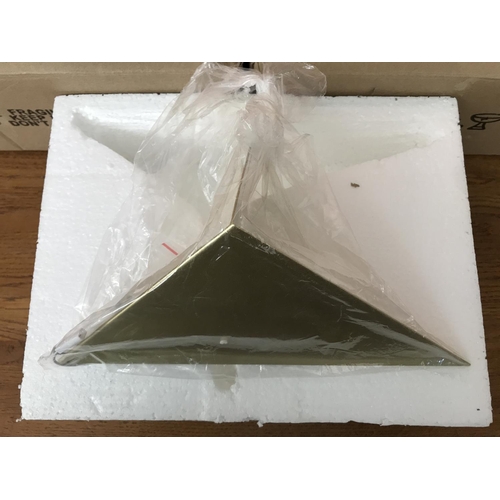 585 - x2 Gold Triangle Wall Lights, Warm White LED 3W (Unused, Boxed)