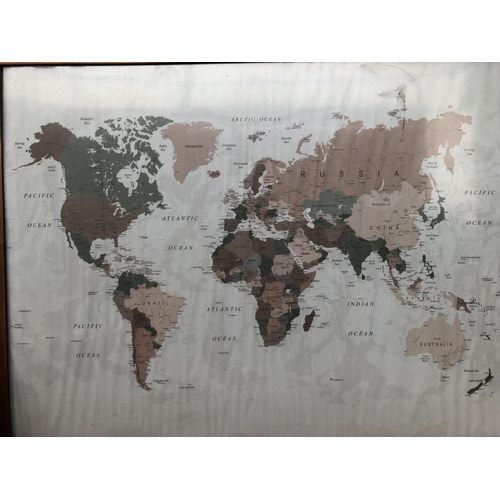 589 - Large Wall World Map (81 x 61cm)