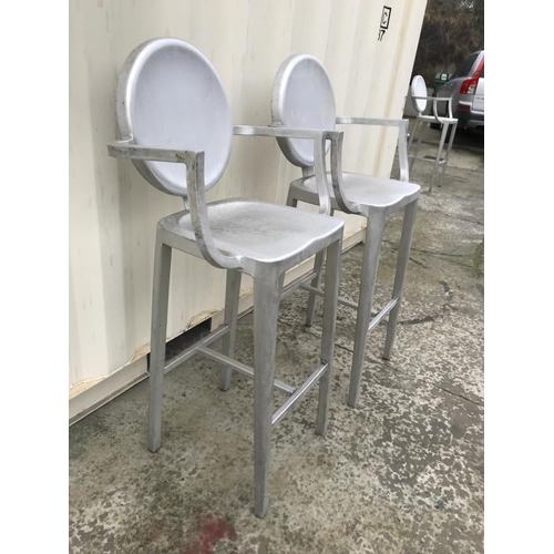 597 - x2 Aluminium Lightweight Bar Stools