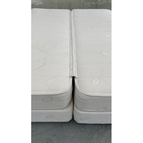 129 - Double Bed Consisting of Twin Divan Base and 2 Gevorest Supreme Relax Mattresses (78 x 192cm) Connec... 