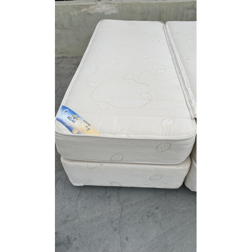 129 - Double Bed Consisting of Twin Divan Base and 2 Gevorest Supreme Relax Mattresses (78 x 192cm) Connec... 