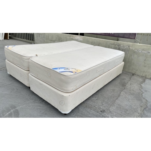 129 - Double Bed Consisting of Twin Divan Base and 2 Gevorest Supreme Relax Mattresses (78 x 192cm) Connec... 