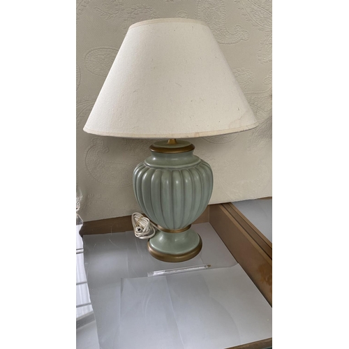 193 - Classic Ginger Jar Shaped Green Table Lamp (46cm H.)