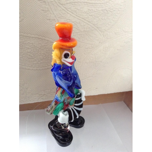 195 - Murano Art Glass Clown Figure (22cm H.)