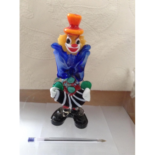 195 - Murano Art Glass Clown Figure (22cm H.)