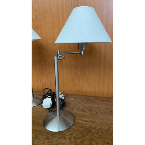 73 - x2 Chrome Swing Arm Table Lamps