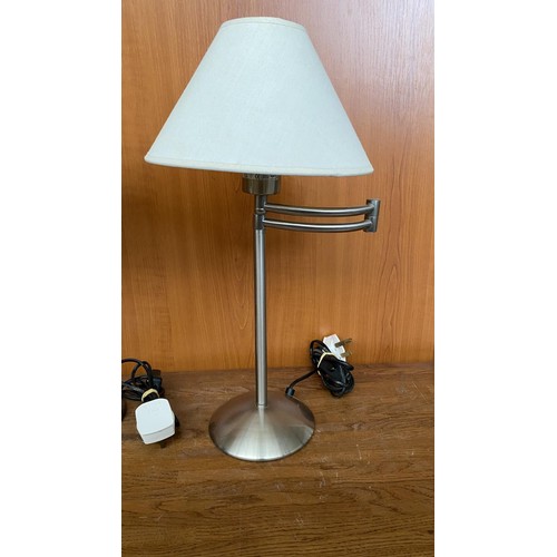 73 - x2 Chrome Swing Arm Table Lamps