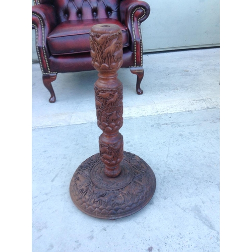 46 - Vintage Carved Wood Floor Lamp Stand (50cm H.)