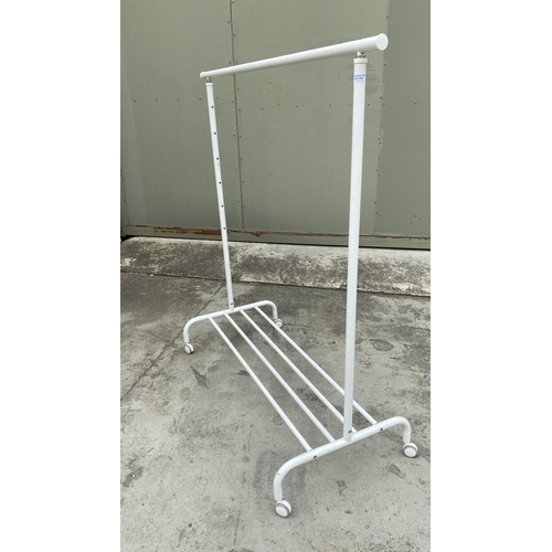 230 - 'Ikea' Metal White Finished Clothes/Shoe Rack