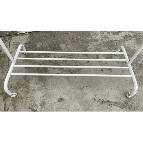 230 - 'Ikea' Metal White Finished Clothes/Shoe Rack