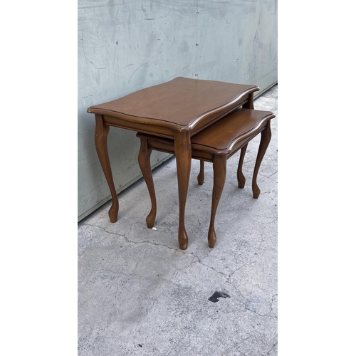 254 - Nest of 2 Walnut Side Tables