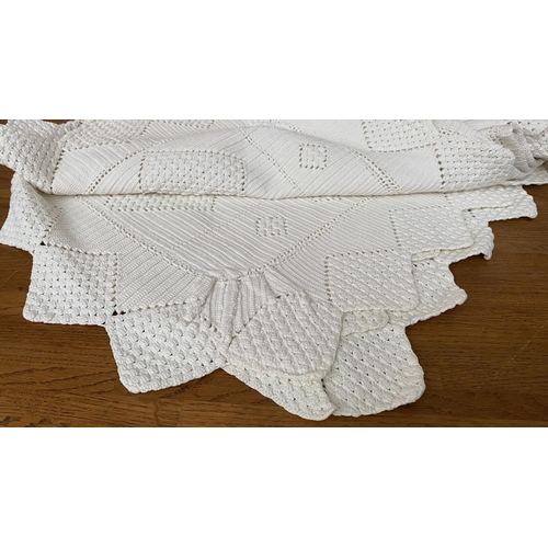 294 - Hand Crocheted Cypriot Bedcover (206 x 166cm)