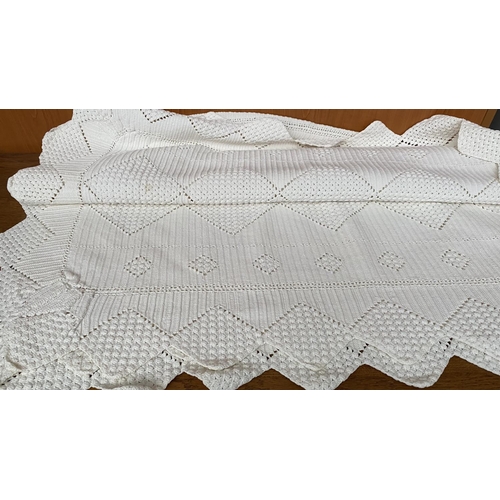 294 - Hand Crocheted Cypriot Bedcover (206 x 166cm)