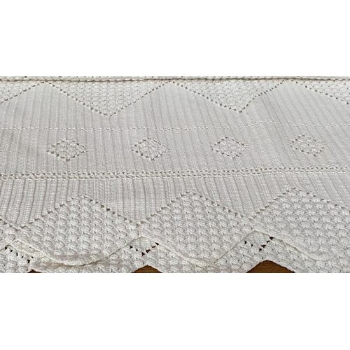 294 - Hand Crocheted Cypriot Bedcover (206 x 166cm)