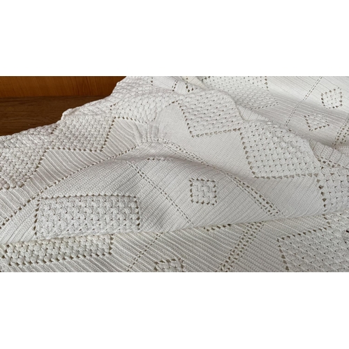 294 - Hand Crocheted Cypriot Bedcover (206 x 166cm)