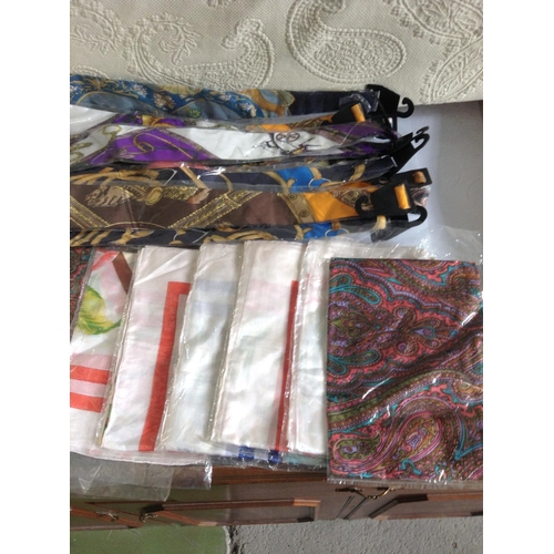 270 - Large Qty of 100% Silk Ties & Scarves (Unused)