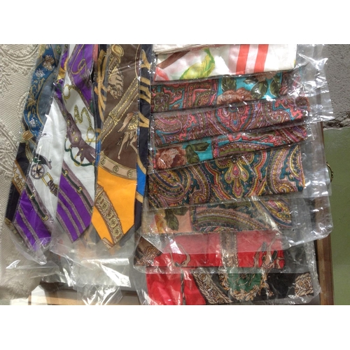 270 - Large Qty of 100% Silk Ties & Scarves (Unused)