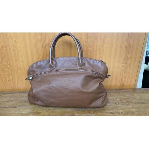 103 - Longchamp Ladies Brown Leather Handle Bag