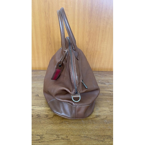 103 - Longchamp Ladies Brown Leather Handle Bag