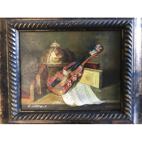 170 - 'R. Willox' Oil on Board Still Life Painting in Frame (38 x 33cm)