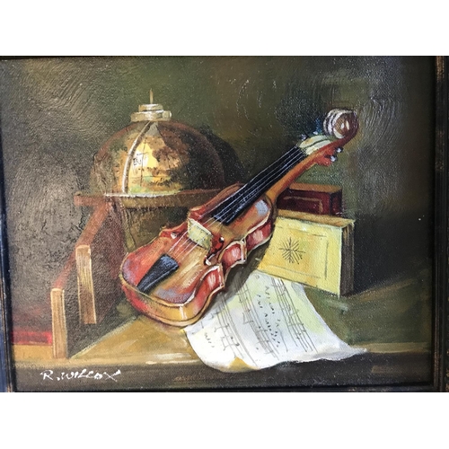 170 - 'R. Willox' Oil on Board Still Life Painting in Frame (38 x 33cm)