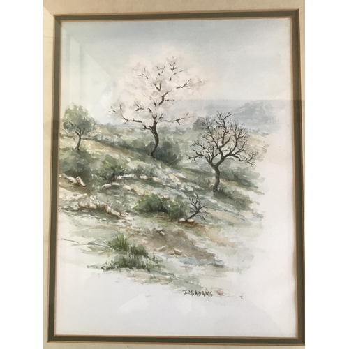 184 - In Winter Watercolour Painting Signed 'J.M.Adams' (35 x 44cm)