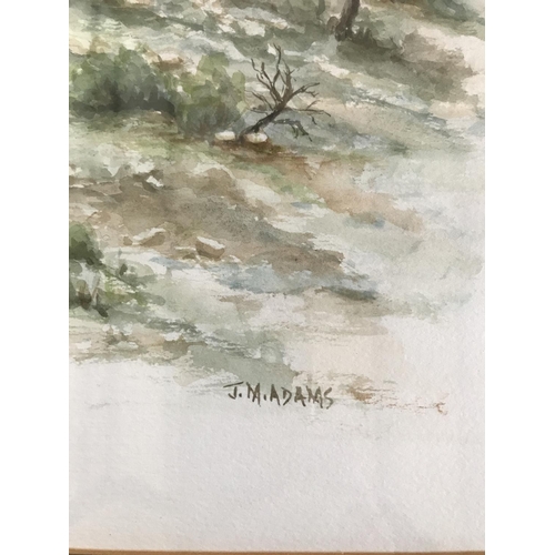 184 - In Winter Watercolour Painting Signed 'J.M.Adams' (35 x 44cm)