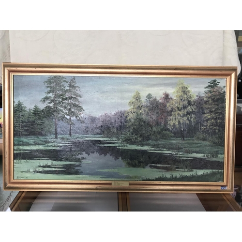 652 - 'Vesnik 90 Peterburg 1926-1990' Oil on Canvas Framed Painting Depicting Finland Hammina Forest (110 ... 