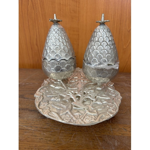 129 - Silver Plated Japanese Censer Set (Unused)