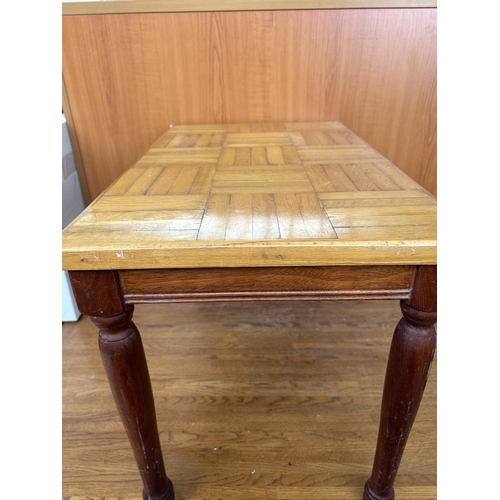 235 - Vintage Wooden Side Table with Decorative Top (66 W. x 40 D. x 46cm H.)