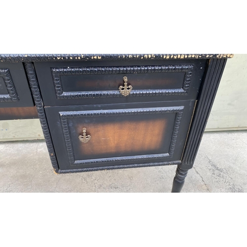 191 - Vintage Wooden Dressing Table with 2 Drawers and Tall Mirror (100 W. x 41 D. x 157cm H. Incl. Mirror... 