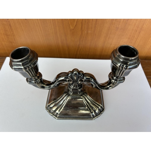 170 - Vintage Silver Plated 2-Arm Candle Holder