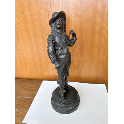 95 - Bronzed 19th Century Spelter Cavalier