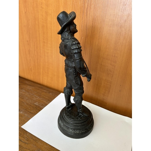 95 - Bronzed 19th Century Spelter Cavalier