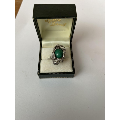 242 - Silver and Malachite Design Ring