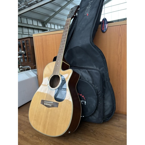 107 - Fina FF-704 CEQ Acoustic Guitar in Case