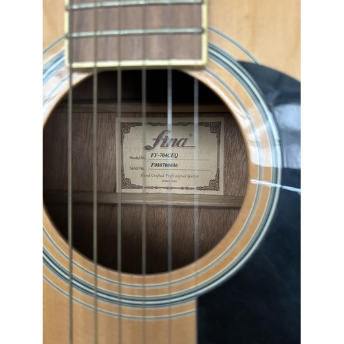 107 - Fina FF-704 CEQ Acoustic Guitar in Case