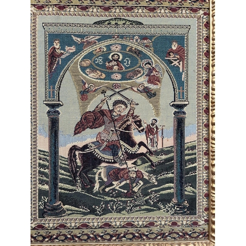 219 - Religious Depiction in Framed Tapestry (58 x 75cm) - Taken Back on 22/4/2024