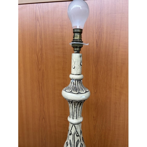 511 - Vintage Carved Wood Table Lamp (No Shade)