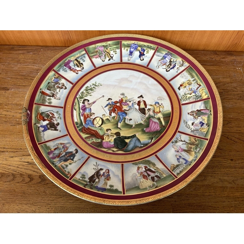 593 - Antique French 'Sevres' Very Large Hand Painted Decorative Plate, Signed (45.5cm Diameter) - Taken B... 