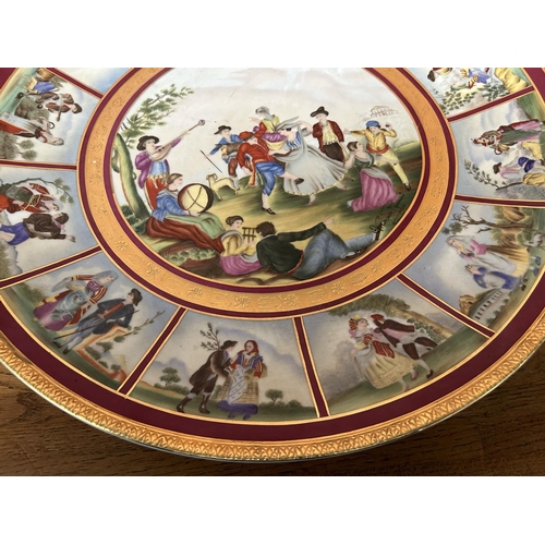 593 - Antique French 'Sevres' Very Large Hand Painted Decorative Plate, Signed (45.5cm Diameter) - Taken B... 