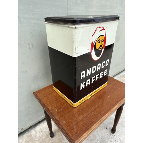 183 - Andaco Kaffee Hamburg Germany Vintage Tin Container