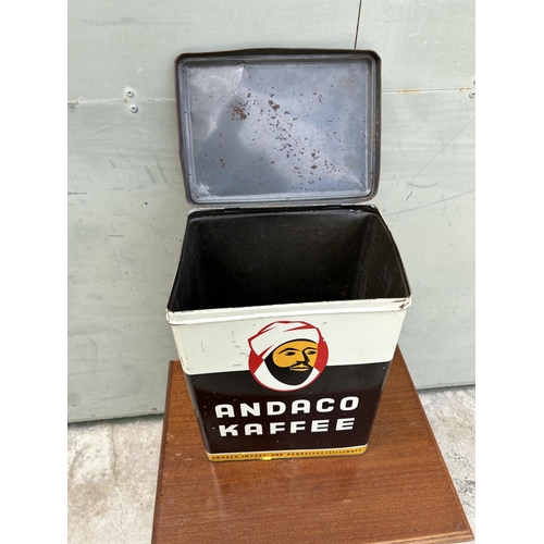 183 - Andaco Kaffee Hamburg Germany Vintage Tin Container