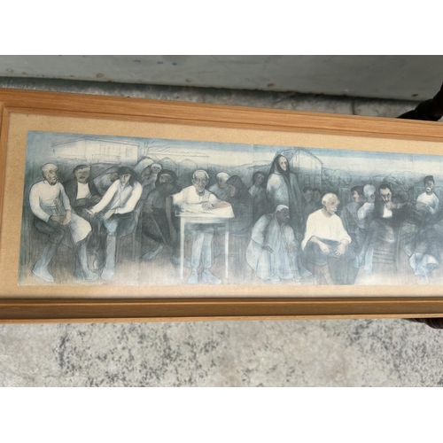 189 - Antique Oblong Cyprus Framed Picture of 'Adamantios Diamantis' (120 x 16cm)