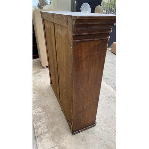 68 - Antique Glazed Oak Hanging/Counter Top 3-Shelve Display Cabinet/Vitrine (170 W. x 34 D. x 109cm H.)